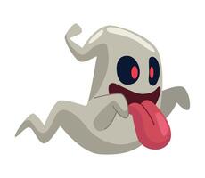 A cartoon ghost with a tongue sticking out vector