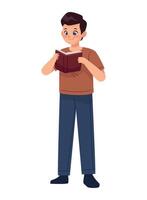 A man is reading a book in a flat style vector