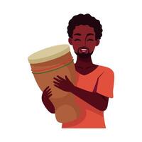 African american man playing a drum vector