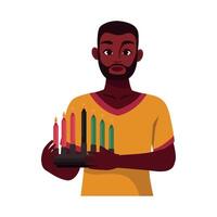 A man holding a tray of candles vector