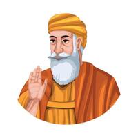 Guru dev bhagwan, the founder of islam, is a character in a vector