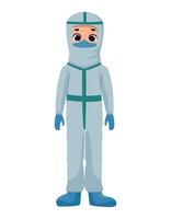 A cartoon character in a medical suit vector