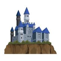 Fantasy castle on top of a hill illustration vector