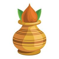 An illustration of a vase with a flower vector