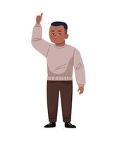 An illustration of a man pointing up vector