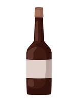 A brown bottle of alcohol on a white background vector