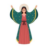 The virgin of guadalupe, a saint in mexico vector