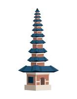 A pagoda with a roof and a tower vector