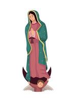 The virgin mary is standing on a white background vector