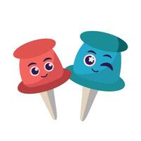 Two colorful ice cream cones with faces on them vector