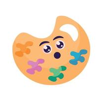 A colorful palette with a face and eyes vector