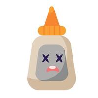 A jar of mustard with a sad face on it vector