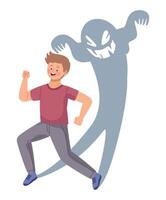 A man is running away from a ghost vector