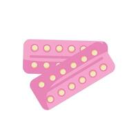 Two pink pills on a white background vector