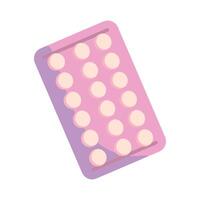 A pink pill with a white background vector