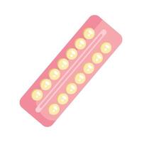 A pink pill with six pills on it vector