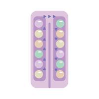 A pill with four different colored pills inside vector
