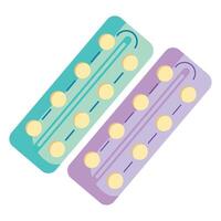 Two pills with pills on them vector