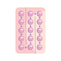 Pill pack with pills on it, flat design vector