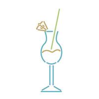A cocktail with a straw and a straw vector
