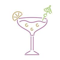 A cocktail with a lemon slice and umbrella vector