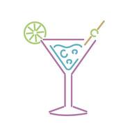 A martini with a lime slice in it vector