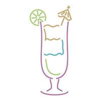 A colorful drink with a lime slice on top vector