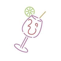 A drink with a lime and a smiley face vector