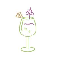 A drink with a umbrella and umbrella in it vector