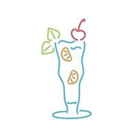 A colorful drink with a cherry on top vector