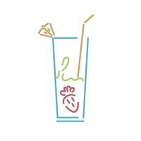 A drink with a straw and a straw in it vector