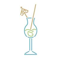 A drink with a straw and umbrella in it vector