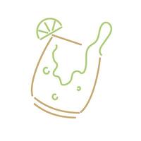 A drink with a lime slice in it vector
