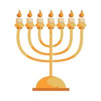 A menorah with five candles on it vector
