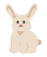 A cute rabbit sitting on a white background vector
