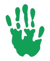 A green hand print on a white background vector