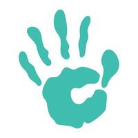 A handprint with the letter c in it vector