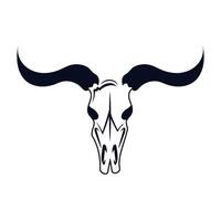 Bull skull with horns on a white background vector