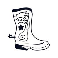 Cowboy boot icon isolated on white background vector
