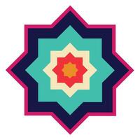 A colorful star with a red and blue center vector