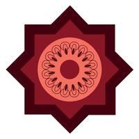 A red and black star with a flower design vector