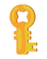 A key with a hole in it on a white background vector