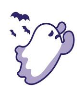 A ghost with bat wings flying in the air vector