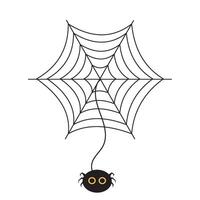 Spider web with spider and spider web illustration vector