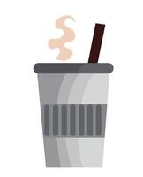 A cup with a straw and a drink in it vector