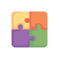 Four colorful puzzle pieces on a white background vector