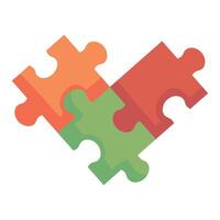 A puzzle piece is shown in the shape of a heart vector