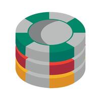 A stack of poker chips on a white background vector