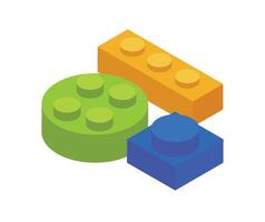 A colorful set of legos on a white background vector