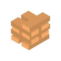 A stack of bricks on a white background vector